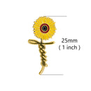 Catholic Town Jesus and Sunflower Lapel Pin, Gold Tone (JGPIN-G)