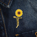 Catholic Town Jesus and Sunflower Lapel Pin, Gold Tone (JGPIN-G)