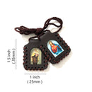 Catholic Town Sacred Heart of Jesus, Our Lady of Mount Carmel Leather Scapular (LSWCARD-BRN)