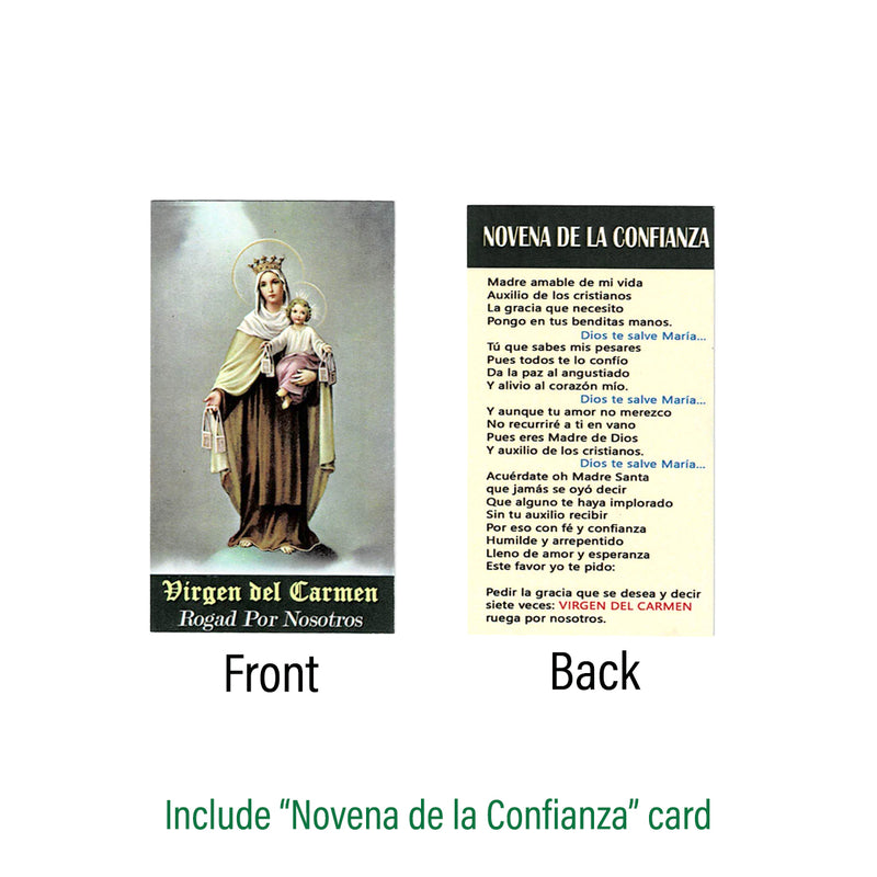 Catholic Town Sacred Heart of Jesus, Our Lady of Mount Carmel Leather Scapular (LSWCARD-BRN)