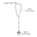 Catholic Town Rose Shape white beads Angel Protector rosary for car truck rearview mirror ( ROSCA-WHT )