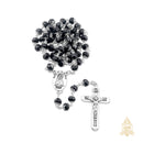 Catholic Town 8mm crystal beads, Our Lady of Charity "Virgen de la Caridad del Cobre" Rosary with Jerusalem Crucifix cross ( Available colors: Black, Blue, Clear, Red, White and Yellow )