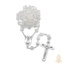 Catholic Town 8mm crystal beads, Our Lady of Charity "Virgen de la Caridad del Cobre" Rosary with Jerusalem Crucifix cross ( Available colors: Black, Blue, Clear, Red, White and Yellow )