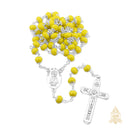 Catholic Town 8mm crystal beads, Our Lady of Charity "Virgen de la Caridad del Cobre" Rosary with Jerusalem Crucifix cross ( Available colors: Black, Blue, Clear, Red, White and Yellow )