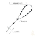 Catholic Town Hematite Car Rosary with Jerusalem Holy Soil & Virgin Mary Medal ( ROSJHHSM-BLK )