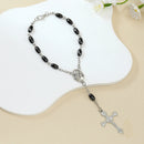 Catholic Town Hematite Car Rosary with Jerusalem Holy Soil & Virgin Mary Medal ( ROSJHHSM-BLK )