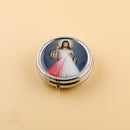 Catholic Town rosary with Divine Mercy center piece and metallic rosary box ( ROSMIRDM-WR )