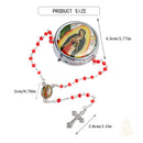 Catholic Town Our Lady of Guadalupe Red Bead Rosary with Matching Metal Keepsake Box ( ROSMIRNSG-RED )