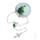 Catholic Town St. Jude Thaddeus White Bead Rosary with Matching Metal Keepsake Box ( ROSMIRSJ-WHT )