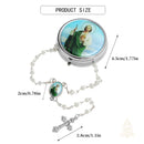 Catholic Town St. Jude Thaddeus White Bead Rosary with Matching Metal Keepsake Box ( ROSMIRSJ-WHT )