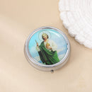 Catholic Town St. Jude Thaddeus White Bead Rosary with Matching Metal Keepsake Box ( ROSMIRSJ-WHT )