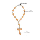 Catholic Town Religious Tau Cross 8mm Wood Beads Rosaries for car and truck rearview mirror ( ROSWOODC-IVR )