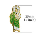 Catholic Town Saint Jude Thaddaeus Lapel Pin, Small Gold Tone with Color (SJTP-G)