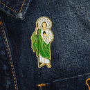 Catholic Town Saint Jude Thaddaeus Lapel Pin, Small Gold Tone with Color (SJTP-G)