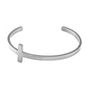 Catholic Town Stainless Steel Cross Bracelet Religious cuff bangle ( Available in Gold and Silver colors )
