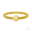 Catholic Town Our Lady of Charity - Virgen de la Caridad del Cobre Bracelet – Gold Stainless Steel 6mm Beads – Catholic Elastic Bracelet with Prayer Medal (SSBCFM-G)