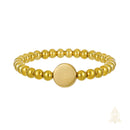 Catholic Town Our Lady of Charity - Virgen de la Caridad del Cobre Bracelet – Gold Stainless Steel 6mm Beads – Catholic Elastic Bracelet with Prayer Medal (SSBCFM-G)