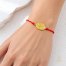 Catholic Town adjustable red cord Bracelet with Stainless steel "Virgen de la Caridad del Cobre" medal (SSBCMH-RED)