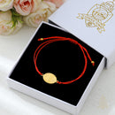 Catholic Town adjustable red cord Bracelet with Stainless steel "Virgen de la Caridad del Cobre" medal (SSBCMH-RED)