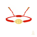Catholic Town adjustable red cord bracelet with stainless steel "Virgen de la Caridad del Cobre" medal ( SSBCMHN-RED )