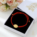 Catholic Town adjustable red cord bracelet with stainless steel "Virgen de la Caridad del Cobre" medal ( SSBCMHN-RED )