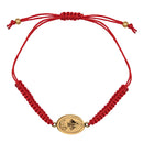 Catholic Town adjustable red cord bracelet with stainless steel "Virgen de la Caridad del Cobre" medal ( SSBCMHN-RED )