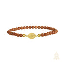 Catholic Town Bracelet with Stainless Steel Virgen de la Caridad del Cobre medal and 4mm Venturina beads (SSBCMVS-4)