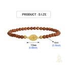 Catholic Town Bracelet with Stainless Steel Virgen de la Caridad del Cobre medal and 4mm Venturina beads (SSBCMVS-4)