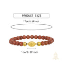 Catholic Town Virgen de la Caridad del Cobre Gold Stainless Steel Medal Bracelet with 6mm Venturina Beads – Catholic Elastic Devotional Jewelry for Women – Gift Box Included (SSBCMVS-6)