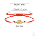 Catholic Town adjustable red cord bracelet with stainless steel Virgen de la Caridad del Cobre ( Our Lady of Charity )medal (SSBCSMH-RED)