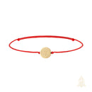 Catholic Town St Benedict inspirational adjustable red cord bracelet, available with Gold or Silver medals