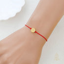 Catholic Town St Benedict inspirational adjustable red cord bracelet, available with Gold or Silver medals