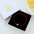 Catholic Town St Benedict inspirational adjustable red cord bracelet, available with Gold or Silver medals