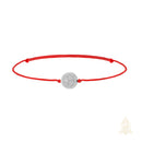Catholic Town St Benedict inspirational adjustable red cord bracelet, available with Gold or Silver medals