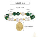 Catholic Town St. Jude Thaddeus Bracelet with Stainless Steel Medal and Pearl beads ( SSBSJT-DGWG )