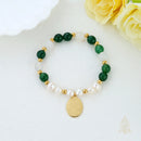 Catholic Town St. Jude Thaddeus Bracelet with Stainless Steel Medal and Pearl beads ( SSBSJT-DGWG )