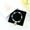 Catholic Town St. Jude Thaddeus Bracelet with Stainless Steel Medal and Pearl beads ( SSBSJT-DGWG )