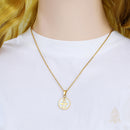 Catholic Town Angel Mother of Pearl Medal Necklace – Stainless Steel Catholic Pendant (Gold & Silver)
