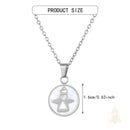Catholic Town Angel Mother of Pearl Medal Necklace – Stainless Steel Catholic Pendant (Gold & Silver)