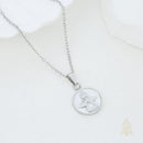 Catholic Town Angel Mother of Pearl Medal Necklace – Stainless Steel Catholic Pendant (Gold & Silver)