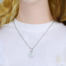 Catholic Town Angel Mother of Pearl Medal Necklace – Stainless Steel Catholic Pendant (Gold & Silver)