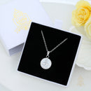 Catholic Town Angel Mother of Pearl Medal Necklace – Stainless Steel Catholic Pendant (Gold & Silver)