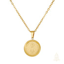 Catholic Town Our Lady of Charity Medal Necklace – Virgen de la Caridad del Cobre – Gold Stainless Steel Catholic Necklace ( SSPC18MDCH-G )