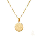 Catholic Town Our Lady of Charity Medal Necklace – Virgen de la Caridad del Cobre – Gold Stainless Steel Catholic Necklace ( SSPC18MDCH-G )