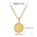 Catholic Town Our Lady of Charity Medal Necklace – Virgen de la Caridad del Cobre – Gold Stainless Steel Catholic Necklace ( SSPC18MDCH-G )