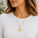 Catholic Town Our Lady of Charity Medal Necklace – Virgen de la Caridad del Cobre – Gold Stainless Steel Catholic Necklace ( SSPC18MDCH-G )