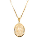 Catholic Town stainless steel Virgen de la Caridad del Cobre Medal Necklace ( Available in Gold and Silver colors )