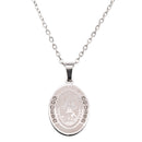 Catholic Town Our Lady of Charity Necklace for Women – Stainless Steel Virgen de la Caridad del Cobre Pendant in Gold or Silver with Crystal Accents