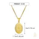 Catholic Town Our Lady of Charity Necklace for Women – Stainless Steel Virgen de la Caridad del Cobre Pendant in Gold or Silver with Crystal Accents