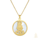 Catholic Town Virgen de la Caridad del Cobre Stainless Steel Medal with Chain available in Gold and Silver colors